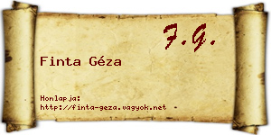 Finta Géza névjegykártya