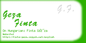 geza finta business card